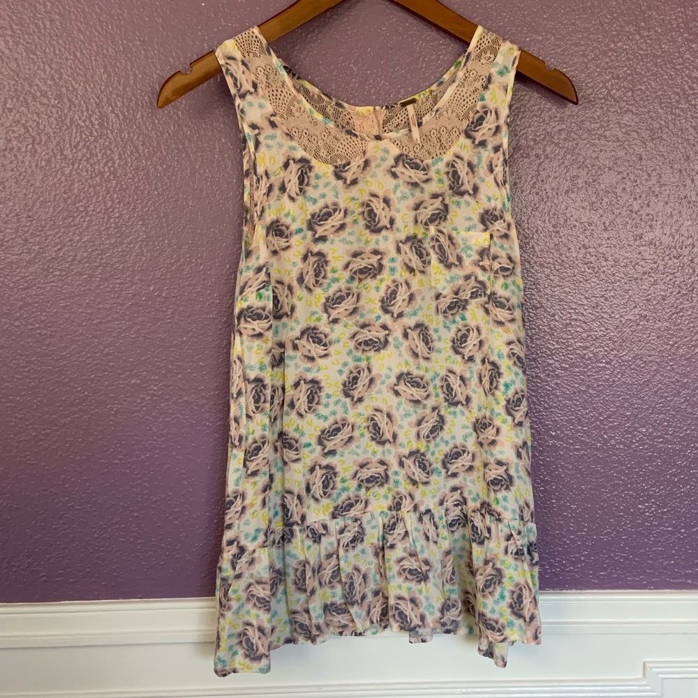 Free People Floral Tank Top